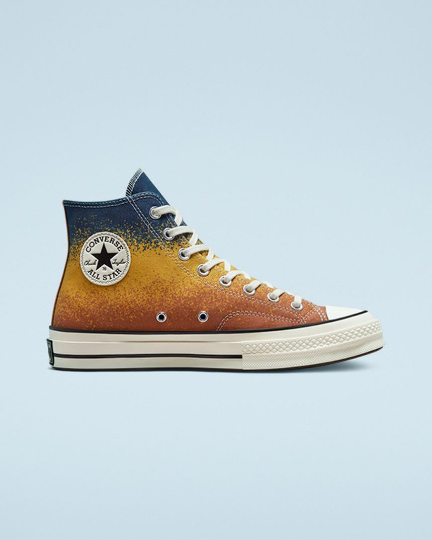 Men\'s Converse Chuck 70 Scatter Dye High Top Shoes Gold | AU 630ECS